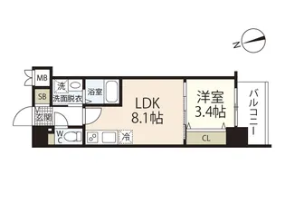 S-RESIDENCE天満町bark【5階】の間取り