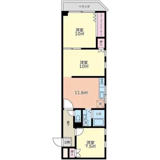 グリーンキャピタル上野毛【1階】の間取り