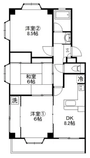 サンアイハイツ【2階】の間取り