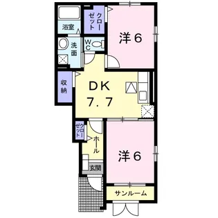 ソレイユI【1階】の間取り