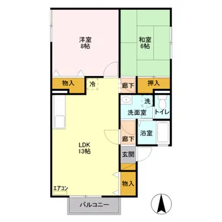 新潟県新発田市新栄町1【アパート】の間取り