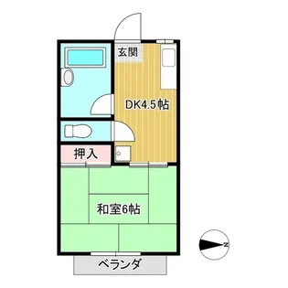 1DKの間取り画像