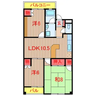 マンションカオル【3階】の間取り