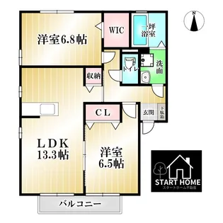 セジュールマホロB【1階】の間取り