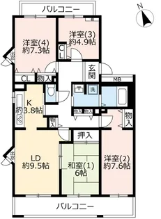 URパークサイド鎌ヶ谷【1階】の間取り