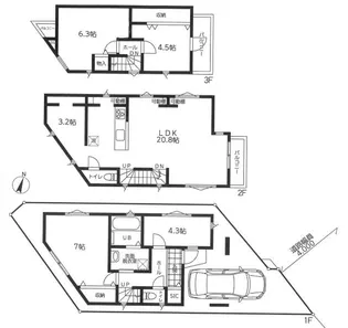 東京都世田谷区千歳台3【一戸建】の間取り