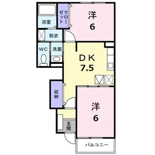 メゾン ソレイユB棟【1階】の間取り