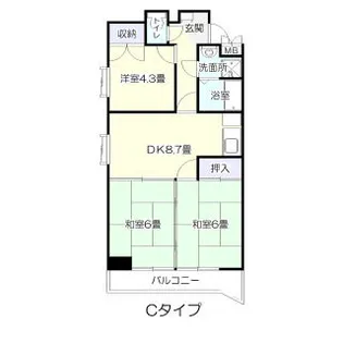 パレス上杉【13階】の間取り