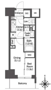 コンフォリア東新宿【4階】の間取り