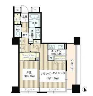 グランスイート虎ノ門【16階】の間取り