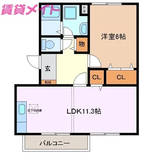 コーポラスアメニティI【2階】の間取り