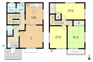 神奈川県厚木市七沢【一戸建】の間取り
