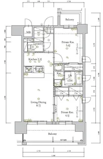 アルファシオベイス博多【6階】の間取り