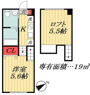 千葉県船橋市東中山1【アパート】の間取り