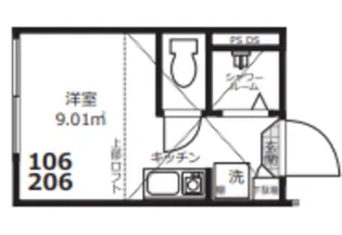 東京都杉並区方南1【アパート】の間取り