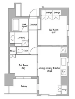 HF若松河田レジデンス【5階】の間取り