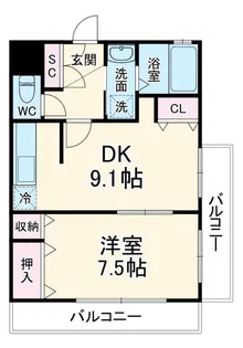 パルティールふじみ野【4階】の間取り