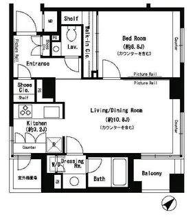 パークアクシス溜池山王【4階】の間取り