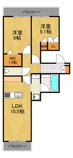 アムフルス参番館【4階】の間取り