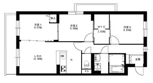 スウィートベル【3階】の間取り