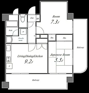ヒルズ磯子II【6階】の間取り