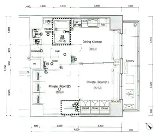 グラントレゾール浅草【8階】の間取り