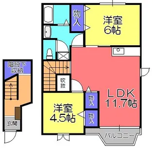 サンウエスト カワセ【1階】の間取り