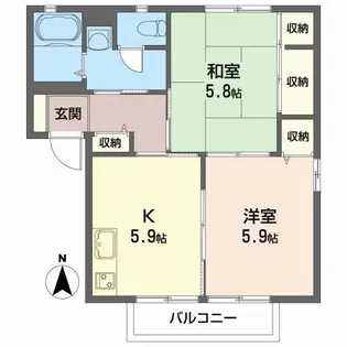 福島県郡山市富田西1【アパート】の間取り