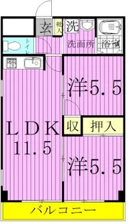 サンハイツ柏【1階】の間取り