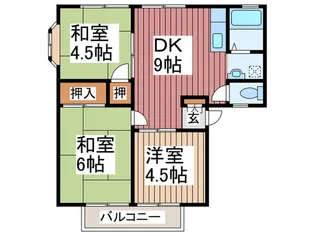 松原パールハイツB【1階】の間取り
