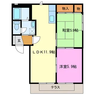 静岡県浜松市浜名区新都田2【アパート】の間取り
