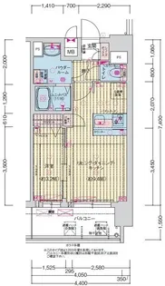 プレサンス緑橋ソレアス【13階】の間取り