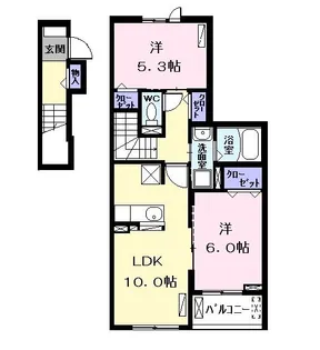 アムール【2階】の間取り
