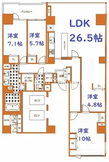アマックス横浜【14階】の間取り