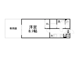 アンシェンヌ紫竹【1階】の間取り