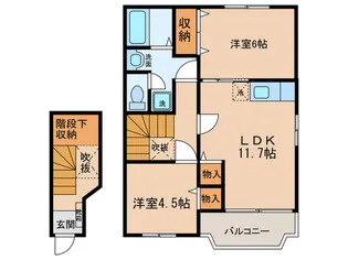 カルテット中島新町【2階】の間取り
