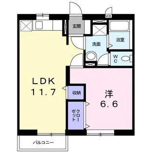 ベルハウスB棟【1階】の間取り