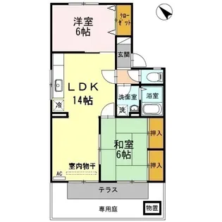 グリーンヒルズ 1号館【1階】の間取り