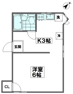 山手線 大塚駅 池袋駅 キッチン3帖 洋室6帖 2口コンロ 角部屋【1階】の間取り