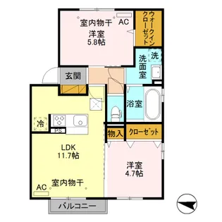 ラグナタウン南城【1階】の間取り