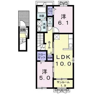 サンチェリー【2階】の間取り