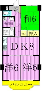 スカイハイツYOSHIMI【2階】の間取り