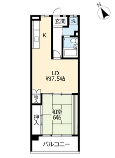 URサンリバー美野島・松居【6階】の間取り