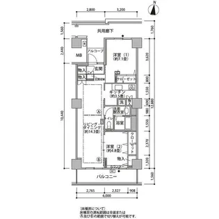 東雲キャナルコートCODAN21号棟【9階】の間取り
