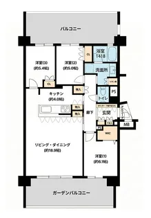 アイランドシティ ザ・ガーデン V-1【2階】の間取り