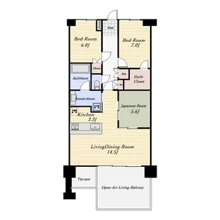 ヴェレーナ湘南海岸【5階】の間取り