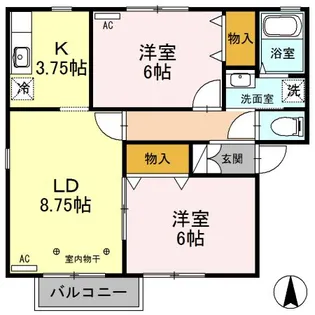 ロイヤルガーデンエリナ A/B【2階】の間取り