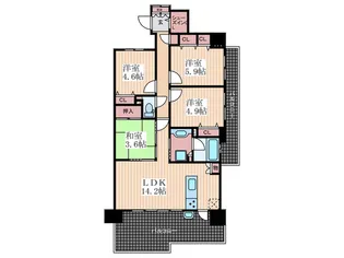 アルビオガーデン五日市ヒルズ【14階】の間取り