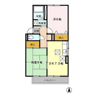 エスポワール松留 第2【1階】の間取り