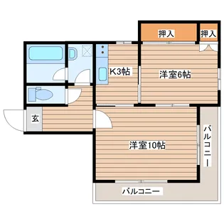 ラバレー富沢【2階】の間取り
